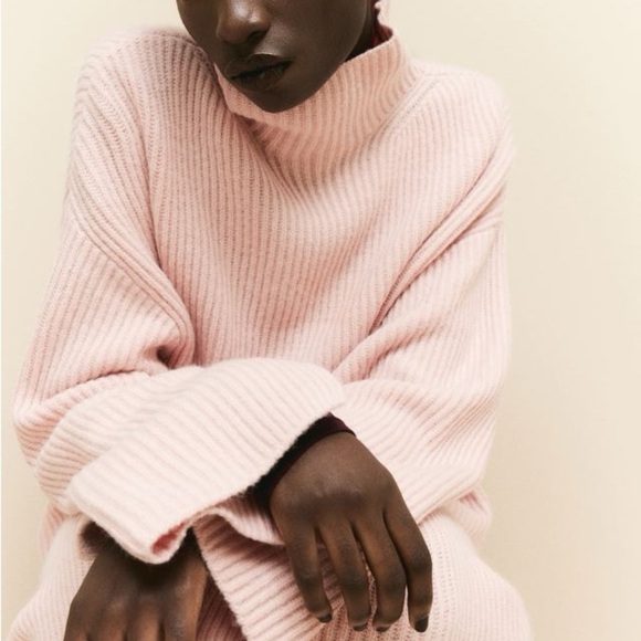 Light Pink Rib-Knit Sweater - Picture 3 of 4